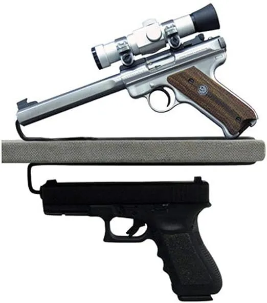 Liberty Safe - Over and Under Shelf Vinyl Coated Handgun Holder (2 Pack)
