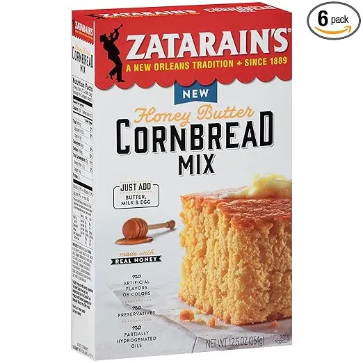 Zatarain's Honey Butter Cornbread Mix, 12.5 oz (Pack of 6)