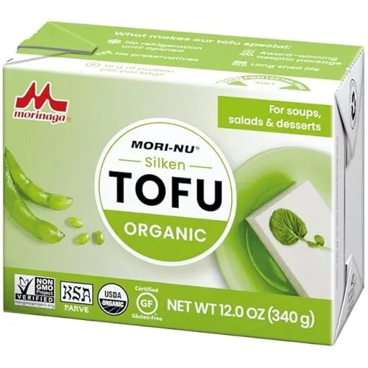 Mori-Nu Silken Tofu Organic | Velvety Smooth and Creamy | Low Fat, Gluten-Free, Dairy-Free, Vegan, Made with Non-GMO organic soybeans, KSA Kosher Parve | Shelf-Stable | 12.0 oz x 3 Packs