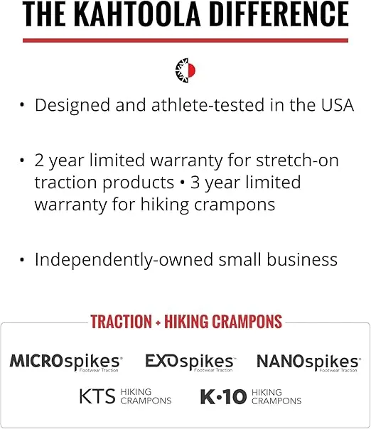 Kahtoola MICROspikes Footwear Traction for Winter Trail Hiking & Ice Mountaineering