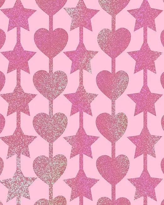 xo, Fetti Pink Star and Heart Foil Curtain - Set of 2 | Pink Birthday Party, Bachelorette Party Fringe Backdrop, Photo Booth Decorations, Preppy Bday Decor