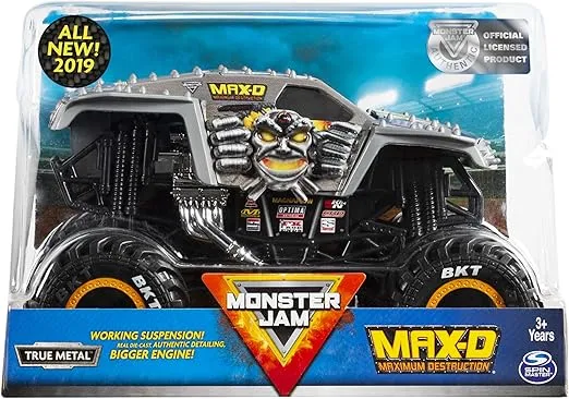 Monster Jam Official Max D Monster Truck, Die-Cast Vehicle 1:24 Scale