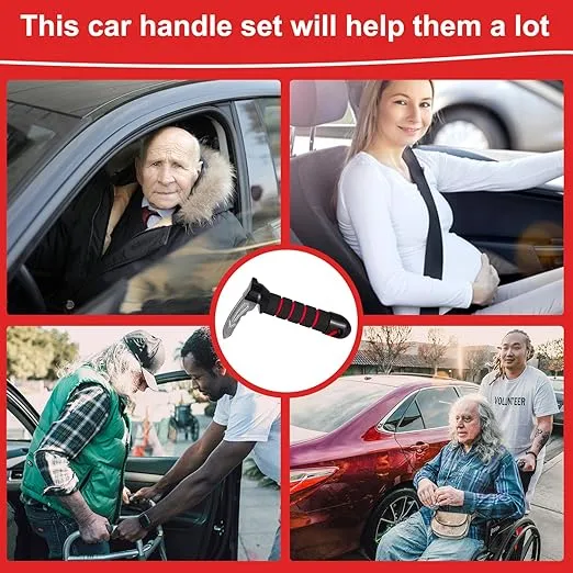 3 in 1 Car Door Handle for Elderly,Car Handle Assist Support Handle Multifunction Handle Car Door Latch Handle for Seniors and Handicapped,Window Breaker Seatbelt Cutter