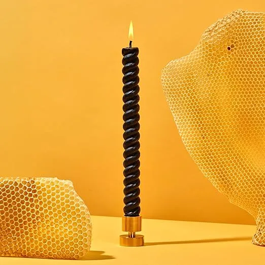 Solid Brass Taper Candle Holder - Elegant & Sturdy Design | Fits Standard 7/8" Taper Candles | Dimensions: 1.60" x 1.30"