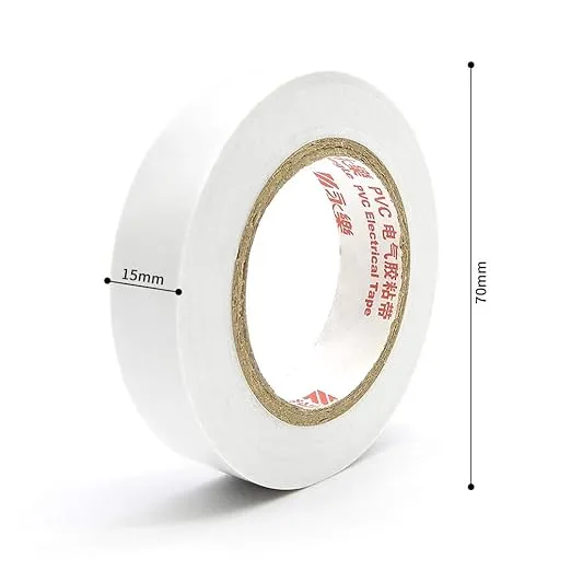 Viaky 6 Pack Electrical Tape Each Roll 0.6" x 50' High End Industrial Grade - Rated to 176 Degrees & 600 Volts - Vinyl Insulating Backing - Perfect for Electric Wiring Projects (6 White)