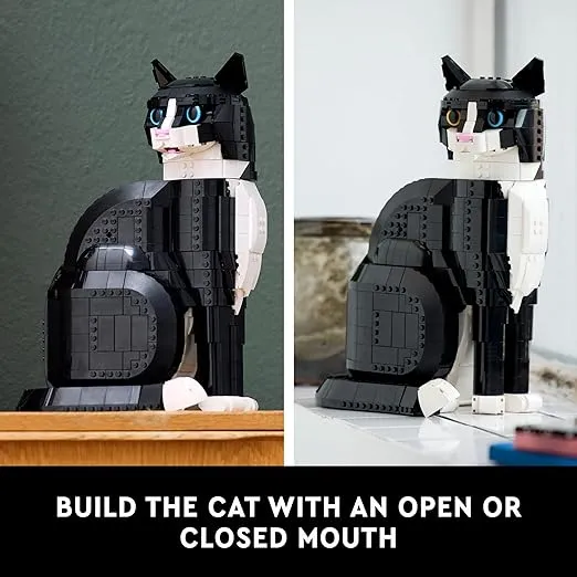 LEGO Ideas Tuxedo Cat - Building Sets for Adults Ages 18+ - DIY Crafts Kit for Home Decor, Living Room or Bedroom - Gifts for Cat Lovers, Women & Men - 21349