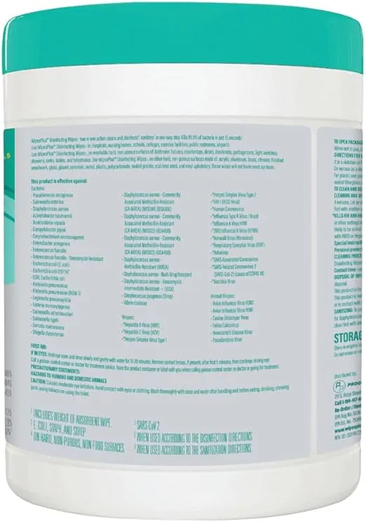 Disinfecting Surface Wipes Canister Bleach Free with Lemon Scent for Home and Business, 2880, (12 Packs of 240)