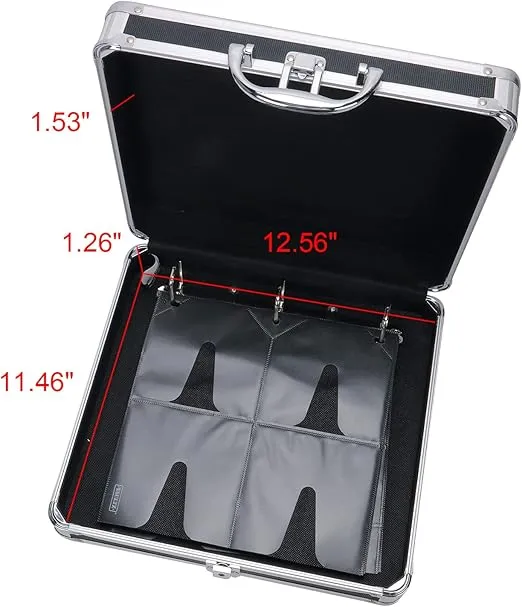Vaultz Locking DVD Storage Case - Secure Organizer 128 CD Holder, Video Game Binder and Media Book for Travel w/Key and Carrying Handle, Black-Silver