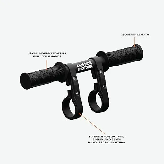 Kids Ride Shotgun - Front Mounted Child Bike Seat and Handlebar Accessory Combo Pack | Made for Mountain Bikes
