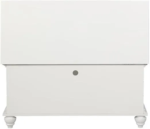 BOWERY HILL Transitional Rubberwood Cedar Chest with Safety Hinge in White