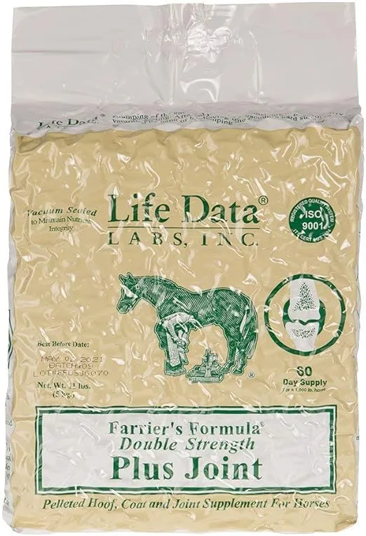 Farriers Formula Double Strength Plus Joint, 11 lbs; Pelleted Hoof, Coat and Joint Supplement for Horses