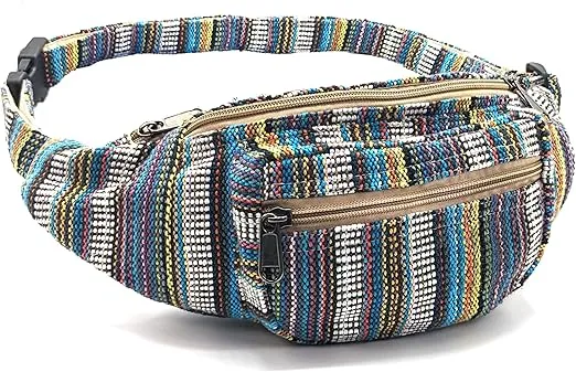Fanny Pack for Women & Men Hemp Cross Body Fashion Waist Pack Bum Bag with Adjustable Straps Belt Bag For Running Hiking Travel