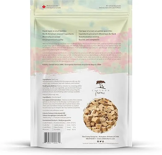 Caledon Farms Mini Trainers- Freeze Dried Beef Liver Dog Treats: Grain Free, Gluten Free, No Additives, Colors or Preservatives, Beige 3.7 Ounce (Pack of 1)