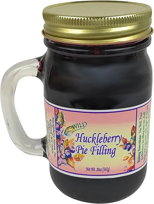 Wild Huckleberry Pie Filling from Huckleberry Haven, 20 oz mug style jar