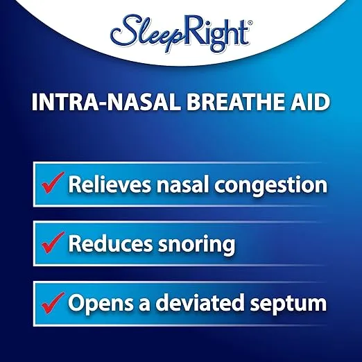 SleepRight Intra-Nasal Breathe Aids Breathing Aids for Sleep Nasal Dilator - 2 Pack (4 Pieces)