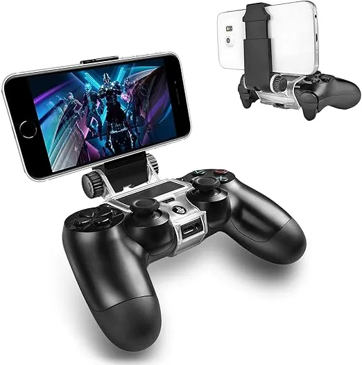 ADZ PS4 Controller Phone Mount, PS4 Phone Mount Smart Clip for PS4 Dualshock 4 Controller Compatible with iPhone, Android and PS4 Remote Play