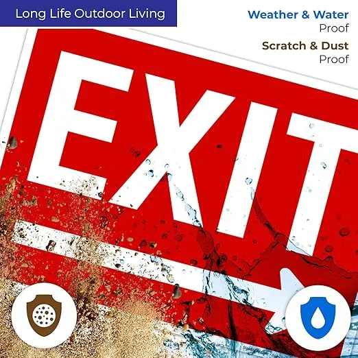 Sigo Signs Exit Sign, with Right Arrow 10x14 Inches, Rust Free .040 Aluminum, Fade Resistant, Made in USA