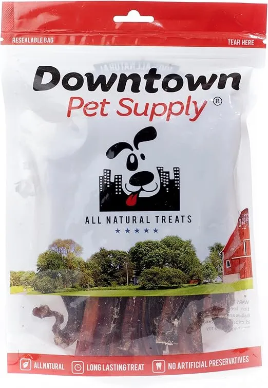 Downtown Pet Supply 0.5 LB, 4-5" Sticks, Rawhide Free Dog Chews Long Lasting and Non-Splintering - Single Ingredient, All Natural Dog Treats for Small Dogs and Puppies - Grass-Fed Beef Bully Sticks