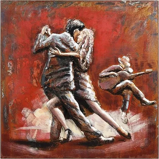 Empire Art Direct Romantic Dance Metal Wall Art,Hand Painted Primo Mixed Media Iron Wall Sculpture,3D Wall Decor,Ready to Hang,Living Room, Bedroom & Office 40 in. x 2.4 in. x 40 in.