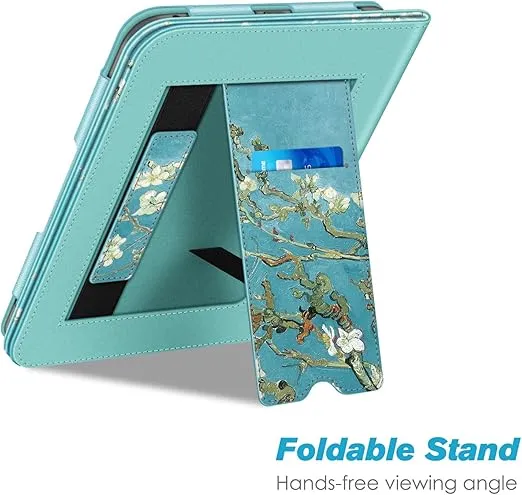 Fintie Stand Case for All-New Nook Glowlight Plus 7.8 Inch 2019 Release, Folio Premium PU Leather Protective Cover with Card Slot and Hand Strap (Not Fit Previous Gen 6 Inch 2015), Blossom