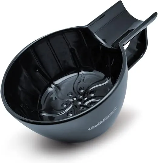 The Goodfellas' smile Blue Beard Bowl - Resilient Resin Shave Bowl/Lathering Bowl with Brush Rest Insert