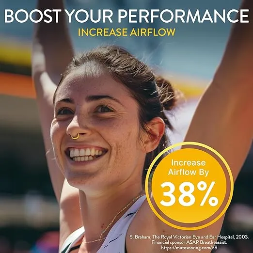 Turbine Nasal Dilator for Athletes - Pack of 3 Turbine Dilators Designed for Athletic Training - Increase Airflow to Lungs by 38% During Exercise, Sports Training, Cycling & Running