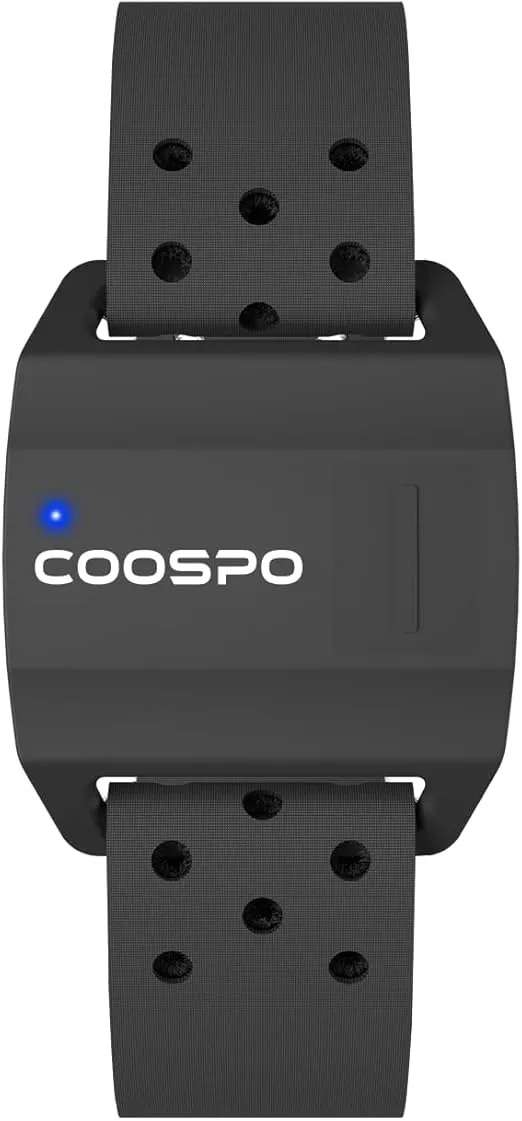 COOSPO Bluetooth Heart Rate Monitor Armband ANT+ Heart Rate Monitor Rechargeable HRM Sensor for Peloton Garmin Polar Wahoo Strava DDP Yoga (One More Free Armband)