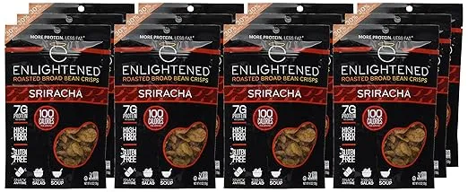 Bada Bean Bada Boom - Plant-Based Protein, Gluten Free, Vegan, Crunchy Roasted Broad (Fava) Bean Snacks, 110 Calories per Serving, Sweet Sriracha, 4.5 Ounce (Pack of 6)