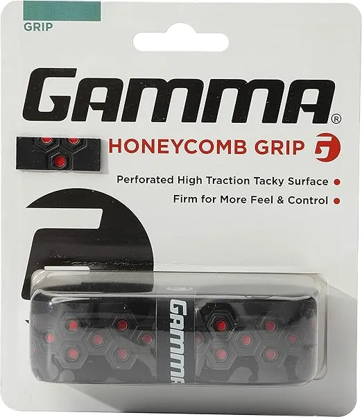 GAMMA Sports, Tennis Honeycomb Replacement Grip, Firm Feel, Moisture Wicking Surface, Durable, Mulitple Colors, Racket, Racquet Grip, High Traction Surface, Versatile
