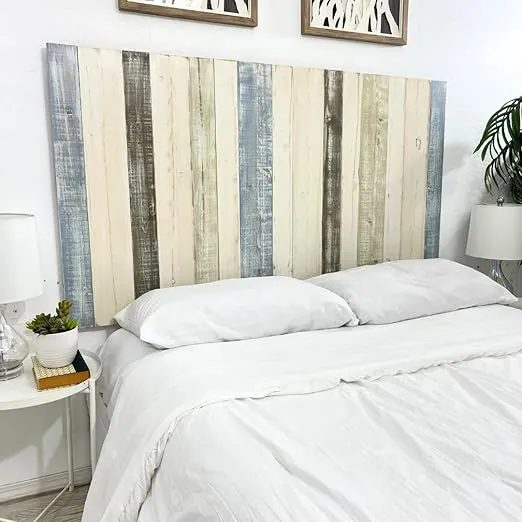 Barn Walls Solid Wood Headboard King Size Farmhouse with Smooth Natural Wood Grain, Handcrafted Wall-Mounted Panel Head Board, Adjustable Height, Modern Farmhouse Bedroom, Built to Last