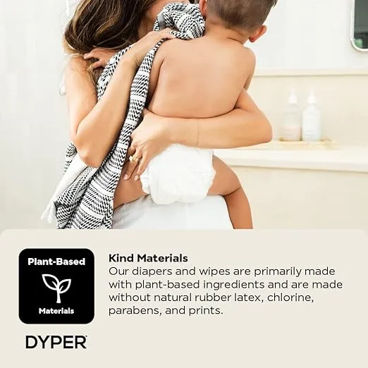 DYPER Baby Diapers Size 6 | Honest Ingredients | Cloth Alternative | Day & Overnight | Made with Plant-Based* Materials | Hypoallergenic