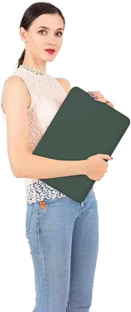 MOSISO Laptop Sleeve Compatible with MacBook Air/Pro, 13-13.3 inch Notebook, Compatible with MacBook Pro 14 inch M4 M3 M2 M1 Chip Pro Max 2024-2021, Neoprene Bag with Small Case, Midnight Green