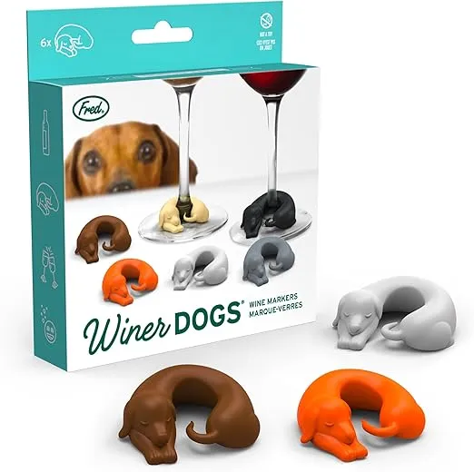 Genuine Fred Fred WINER DOGS Dachshund Dog Drink Markers, Set of 6