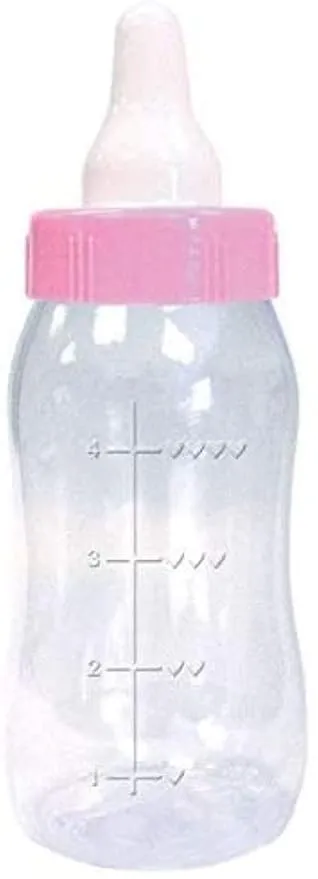 Amscan Pink Baby Plastic Bottle Bank - 11.12" x 4.25" (1 Count) - Perfect for Baby Showers & Gender Reveal Celebrations