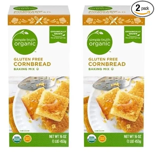 Simple Truth Organic Gluten Free Non-GMO Cornbread Bundle: Two Boxes 16 Ounces Each (32 Ounces Total)