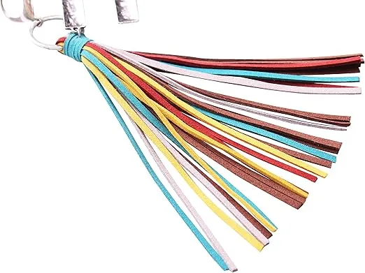 Western Initial Letter A-Z Key Chain, Handbags Charm with Leather Tassel and Easy Snap Hook