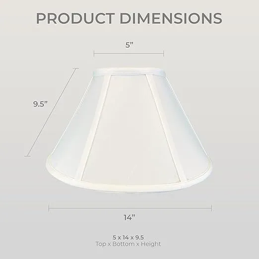 Royal Designs, Inc. BSO-706-14WH Coolie Empire Basic Lamp Shade, 5 x 14 x 9.5, White