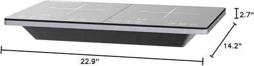 Double Induction Cooktop AMZCHEF Induction Cooker 2 Burners, Low Noise Electric Cooktops With 1800W Sensor Touch, 20 Temperature & Power Levels,Independent Control,3-hour Timer, Safety Lock