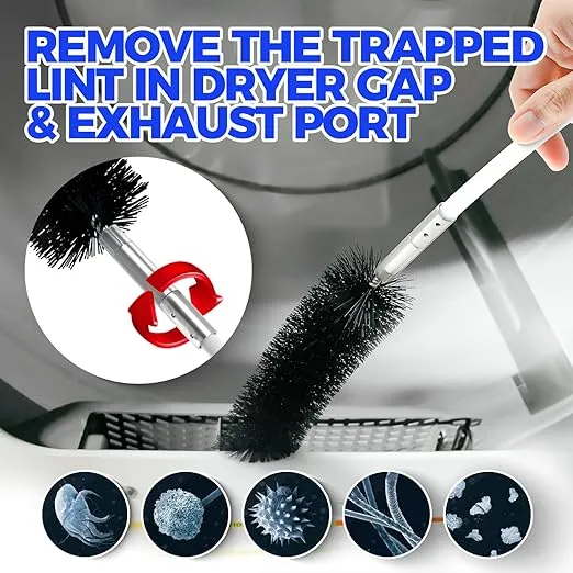 Holikme 30 Feet Dryer Vent Cleaner Kit, Flexible Lint Brush with Drill Attachment, Fireplace Chimney Brushes Extends Up to 30 Feet for Easy Cleaning, Use with or Without a Power Drill