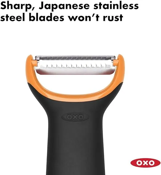 OXO Stainless Steel Good Grips Prep Julienne Y-Peeler, Black, 4.2"W x 8"H