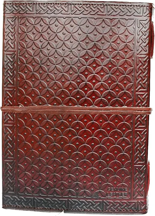 Jaald Handmade Large 10" Embossed Leather Journal Celtic Tree of Life Blank Personal Diary Notebook refillable Gift