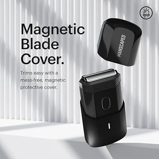 MANSCAPED® The Handyman™ Compact Face Shaver – Portable Men’s Travel Facial Hair Groomer, USB-C Rechargeable Electric Razor, Waterproof, Cordless, Dual-Action SkinSafe® Long-Hair Leveler & Foil Blades