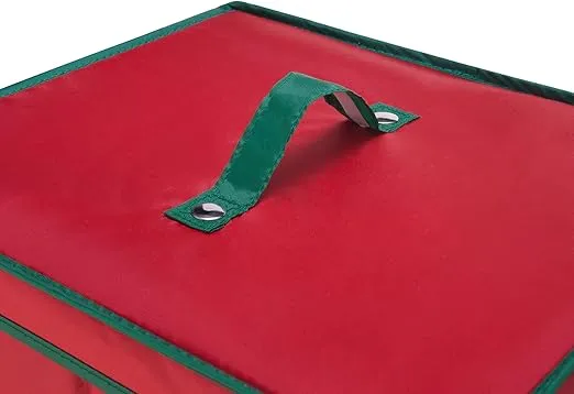 Wrapping Paper Storage Box - Holds 20 Rolls of Gift Wrap - Upright Container with Dividers - For Holiday and Christmas Wrap by Elf Stor (Red)