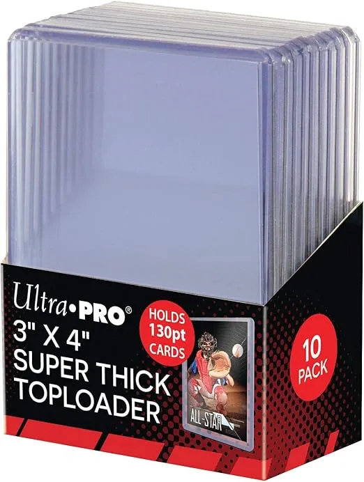 Ultra Pro 82327 3 x 4 inch Toploaders Super Thick (10 Count), Cream, 130pt