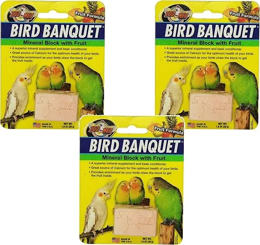 Zoo Med Laboratories Bird Banquet Fruit Mineral Blocks, Small (3 Pack)