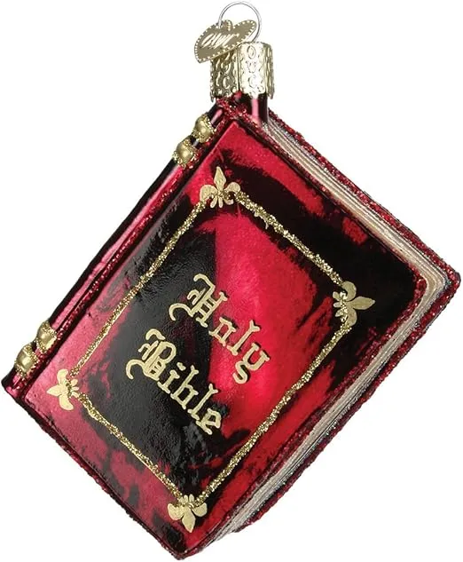 Old World Christmas Ornaments Red Bible Glass Blown Ornaments for Christmas Tree