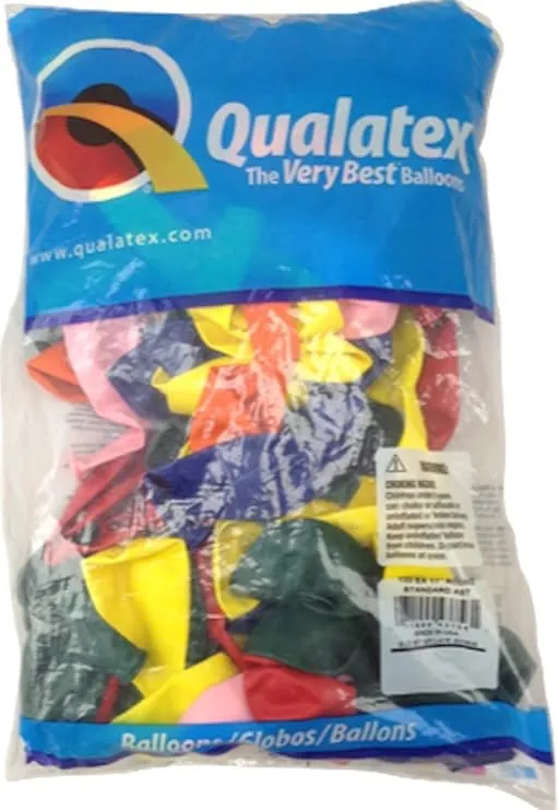 Qualatex 11" Assorted Standard Latex Balloons (100ct)