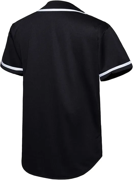 EALER BJ80 Series Mens Baseball Jersey Button Down Shirts Short Sleeve Hipster Hip Hop Sports Uniforms