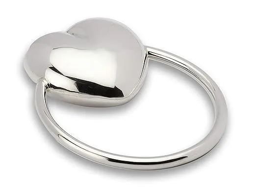 925 Sterling Silver Heart Teether Rattle - Newborn Baby Boy and Baby Girl Gift - Non-tarnishing and Durable - Packaged in a Beautiful Gift Box