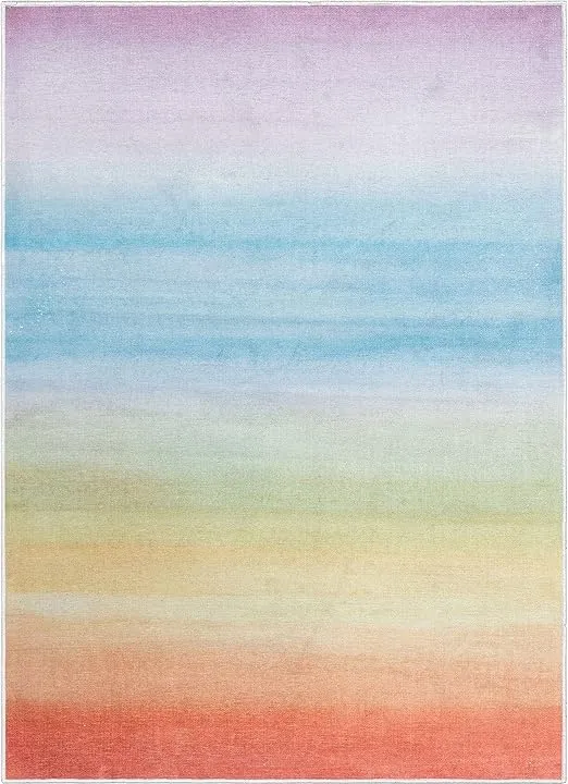 Well Woven Kids Rugs Sunrise 3'3" x 5' Multi Color Modern Printed Machine Washable Area Rug
